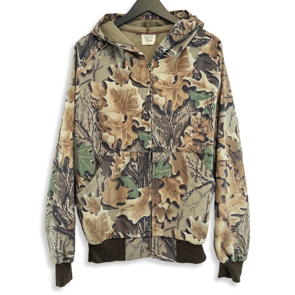 Vintage Y2K Westark Camo Jacket Mens 2XL Full Zip Hoodie Advantage Print Utility